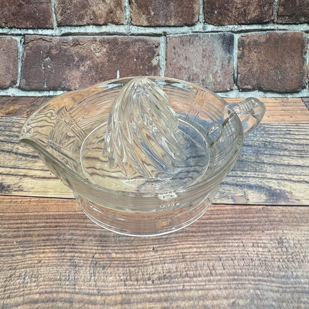 Glass Citrus Juicer Reamer Manual Depression Glass Large Hazel Atlas Vintage